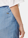Scotch & Soda - High Rise Linen Shorts in Blue and White Pin Stripe