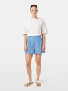 Scotch & Soda - High Rise Linen Shorts in Blue and White Pin Stripe