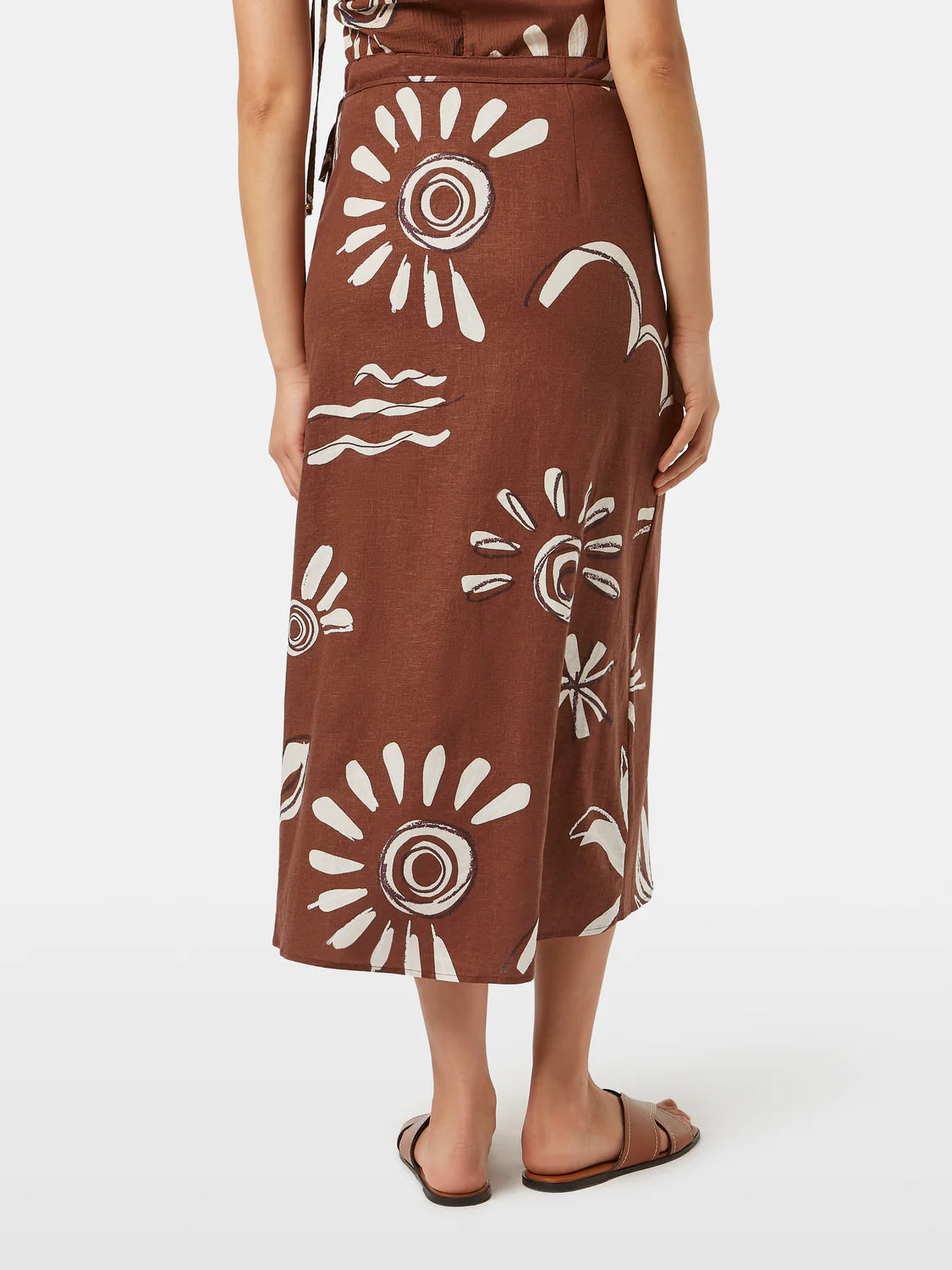 Scotch & Soda - Linen Blend Wrap Skirt in Inky Sun Brown