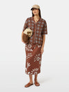 Scotch & Soda - Linen Blend Wrap Skirt in Inky Sun Brown