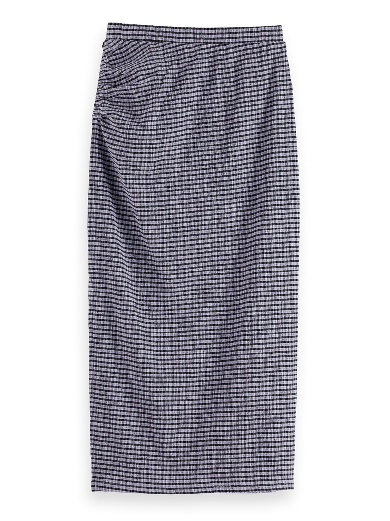 Scotch & Soda - Structured Gingham Skirt in Sky Captain/ Languid Lavender