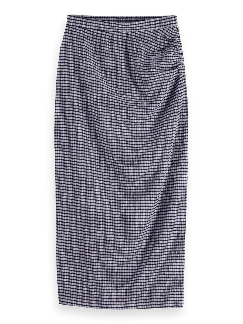 Scotch & Soda - Structured Gingham Skirt in Sky Captain/ Languid Lavender