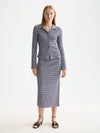 Scotch & Soda - Structured Gingham Skirt in Sky Captain/ Languid Lavender