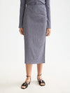 Scotch & Soda - Structured Gingham Skirt in Sky Captain/ Languid Lavender