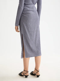 Scotch & Soda - Structured Gingham Skirt in Sky Captain/ Languid Lavender