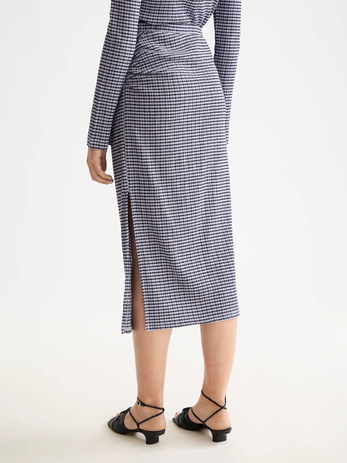Scotch & Soda - Structured Gingham Skirt in Sky Captain/ Languid Lavender