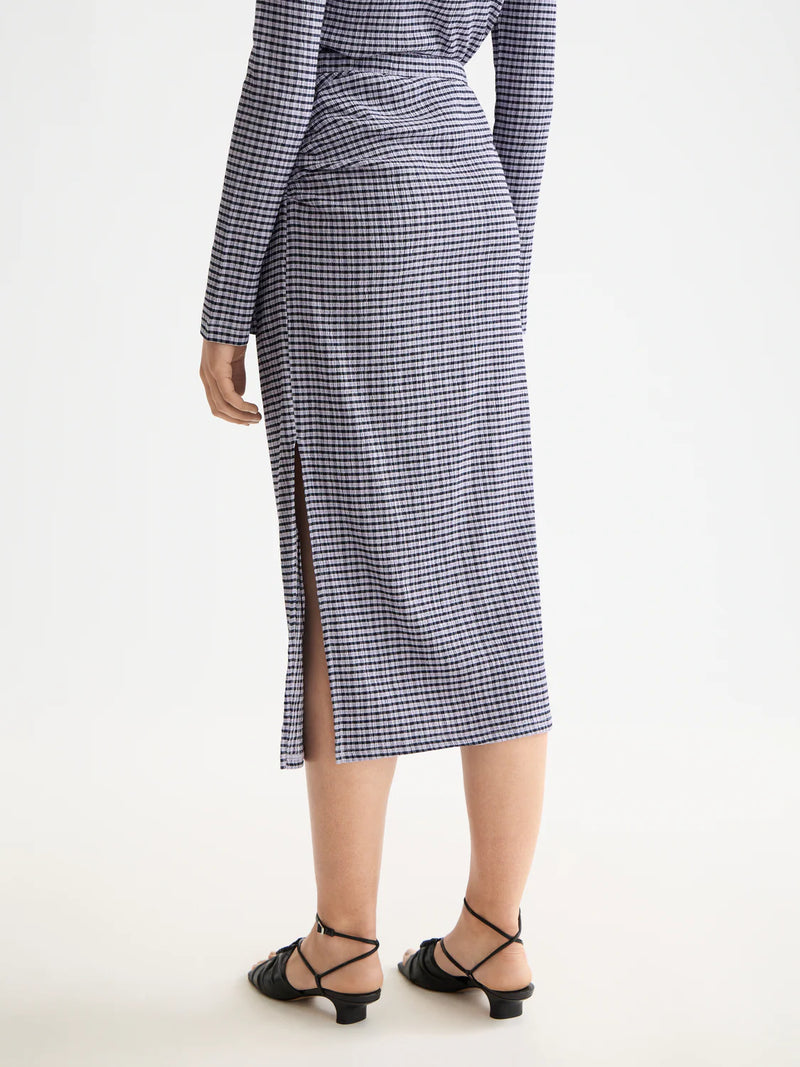 Scotch & Soda - Structured Gingham Skirt in Sky Captain/ Languid Lavender