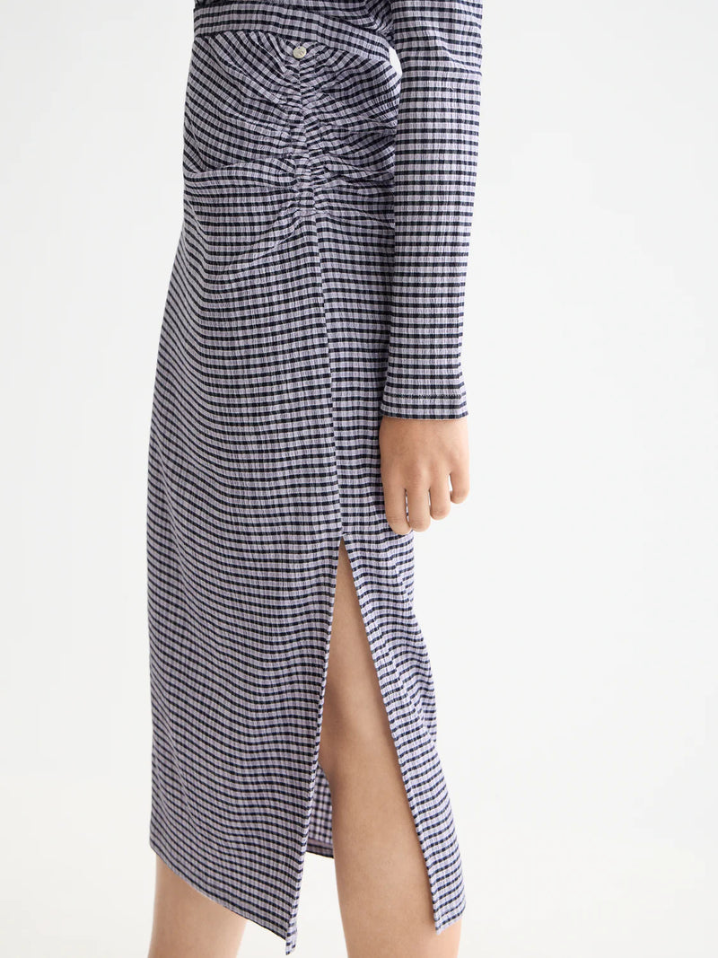 Scotch & Soda - Structured Gingham Skirt in Sky Captain/ Languid Lavender