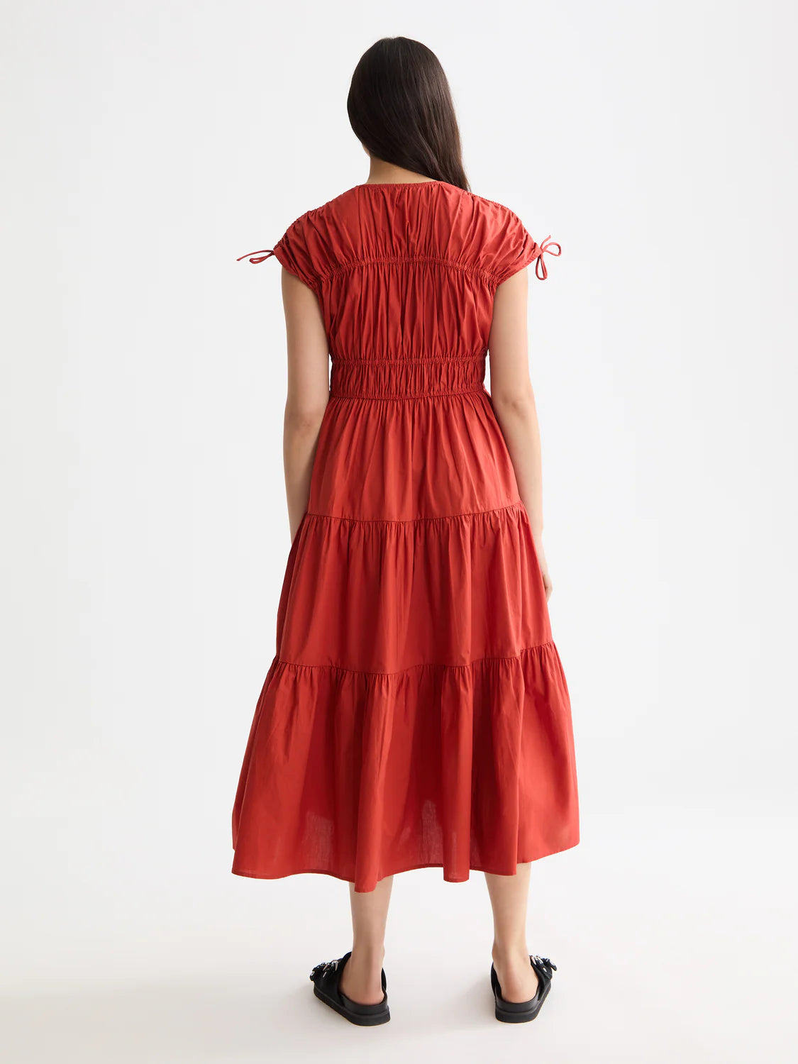 Scotch & Soda - Gathered Midi Dress in Ketchup