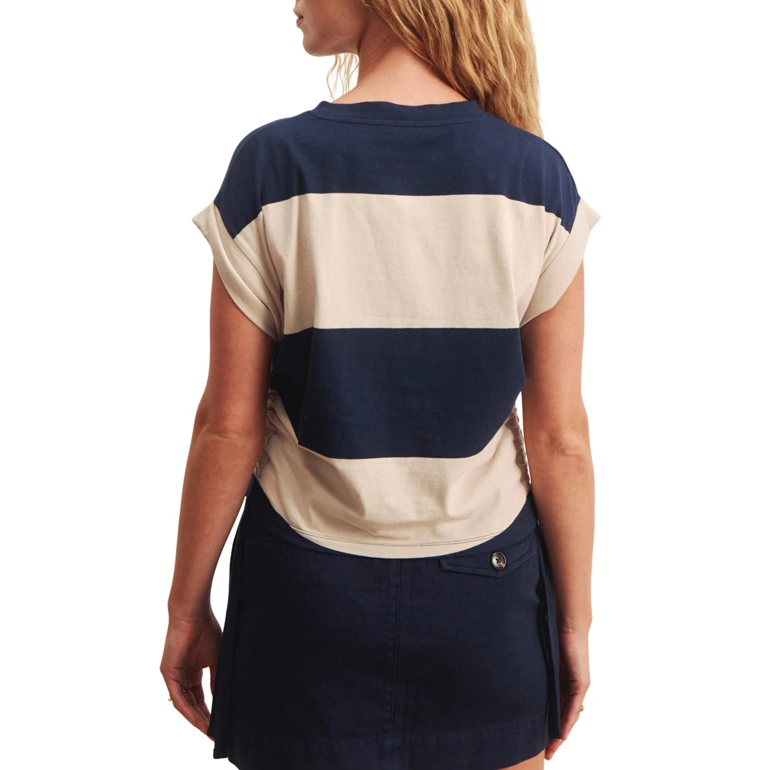 Sanctuary - All Day Ruched Tee in Navy Blazer/Dark Opal