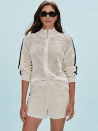 Sanctuary - Open Stitch Track Jacket in Collagen/Black