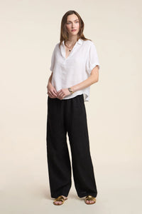 Velvet - Stephanie - Woven Linen Pant in Black