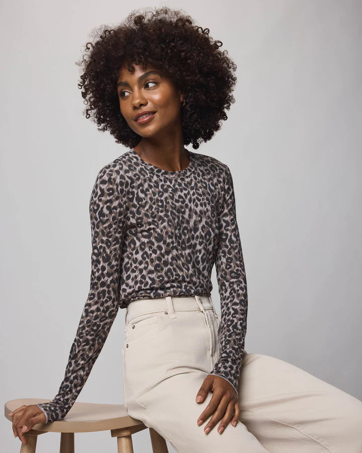Splendid - Leopard Bamboo Long Sleeve Tee