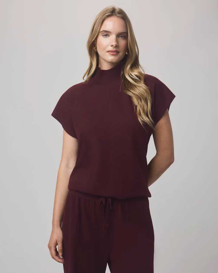 Splendid - Winslow Mock Neck Pullover in Dark Plum