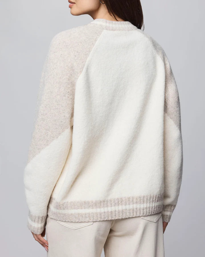 Splendid - Rhodes Varsity Shacket in Neutral Color Block