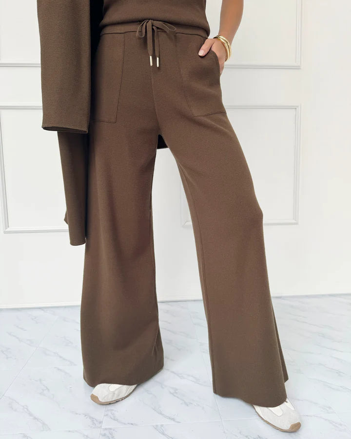 Splendid - Cella Jane Collection - Sweater Wide Leg Pant in Truffle