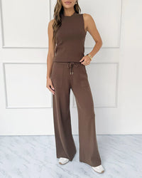 Splendid - Cella Jane Collection - Sweater Wide Leg Pant in Truffle