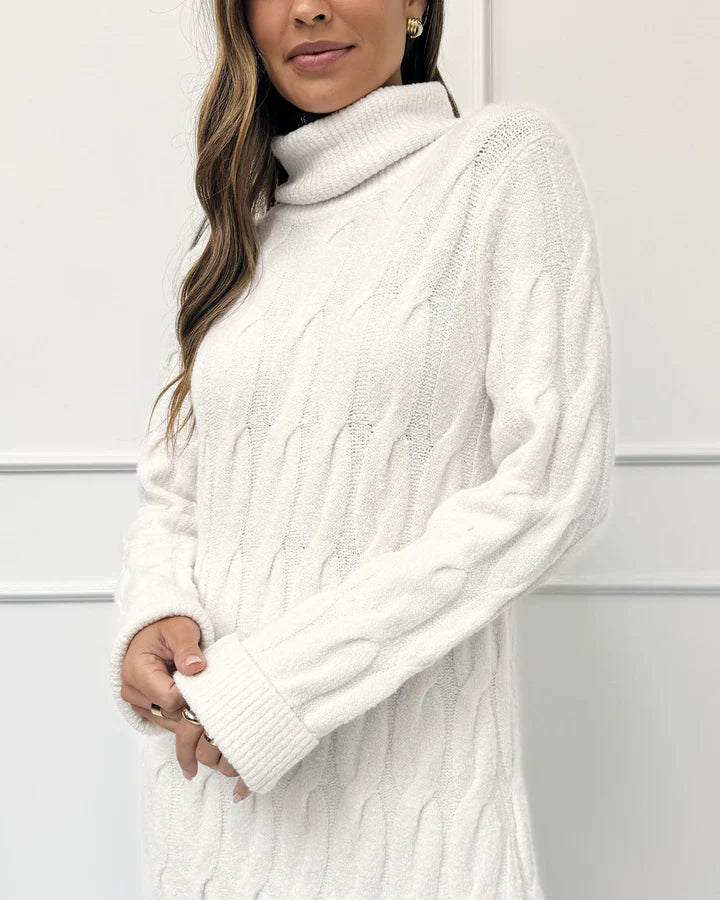 Splendid - Cella Jane Collection - Cable Sweater Dress in Snow