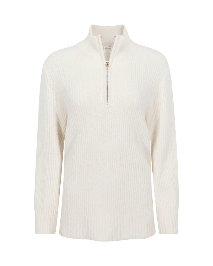 Splendid - Cella Jane Collection - Quarter Zip Sweater in Snow