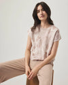 Splendid - Flora Floral Short Sleeve Sweater in Neutral Multi