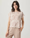 Splendid - Flora Floral Short Sleeve Sweater in Neutral Multi
