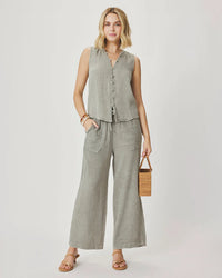 Splendid - Ava Gauze Pant in Eucalyptus