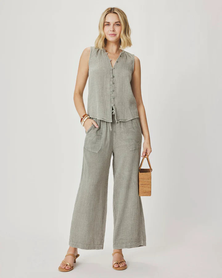 Splendid - Ava Gauze Pant in Eucalyptus