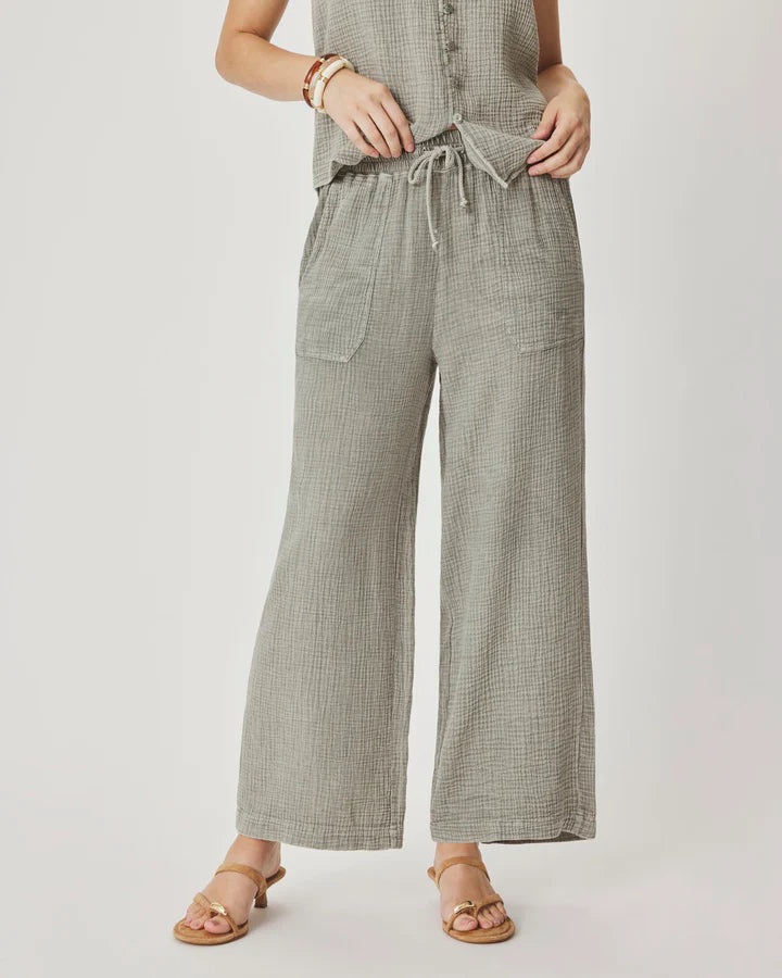 Splendid - Ava Gauze Pant in Eucalyptus