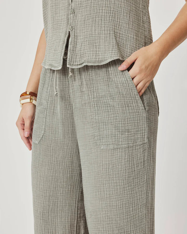 Splendid - Ava Gauze Pant in Eucalyptus