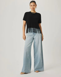 Splendid - Cella Jane Collection - Short Sleeve Fringe Sweater