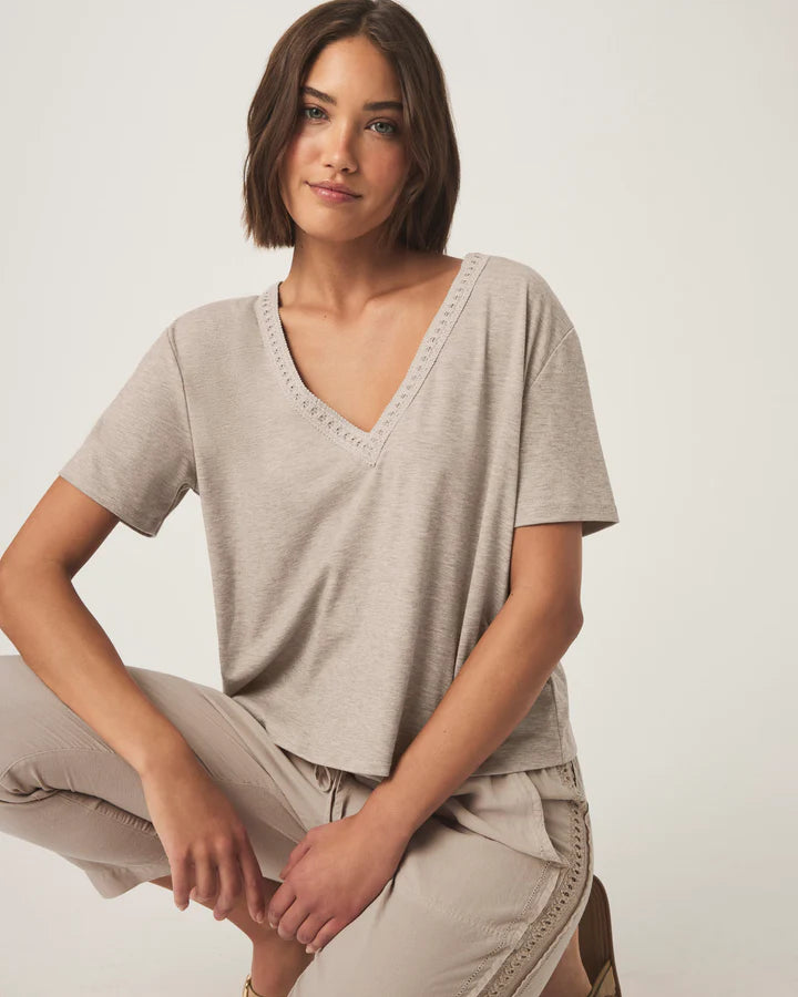 Splendid - Kacey Crochet V-Neck Tee