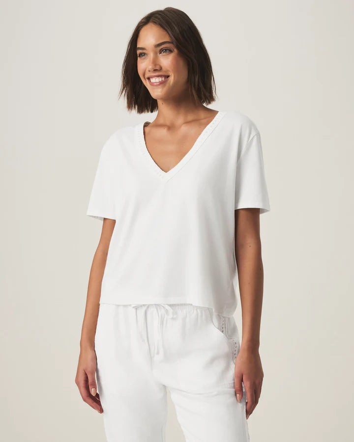Splendid - Kacey Crochet V-Neck Tee