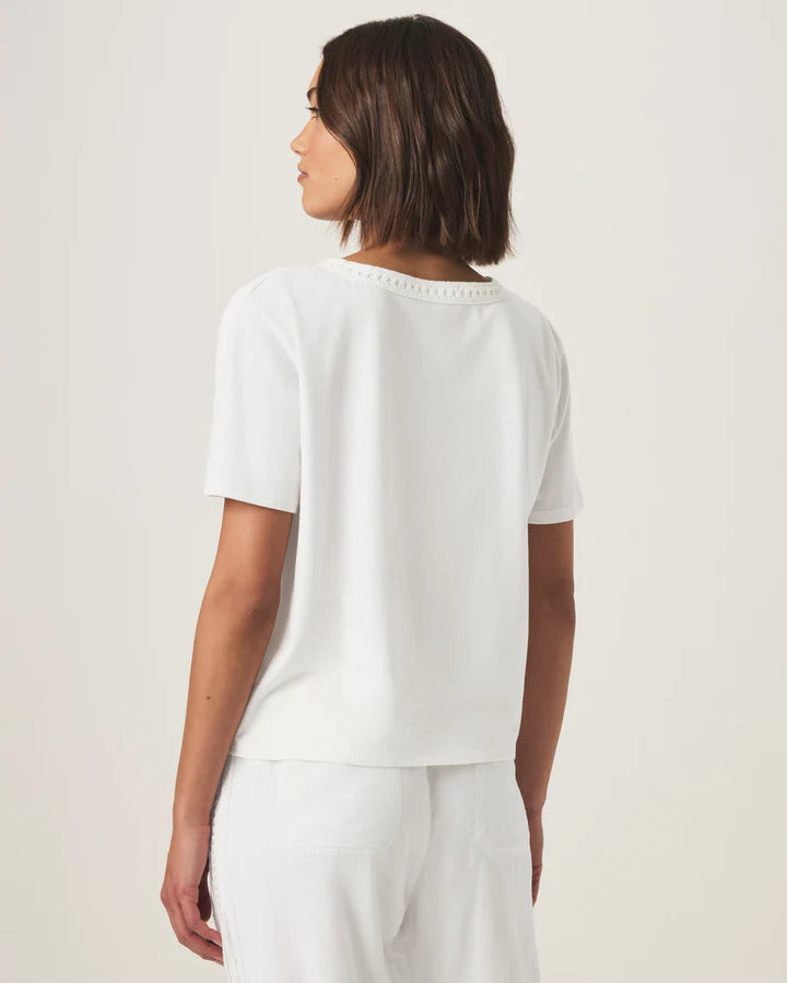 Splendid - Kacey Crochet V-Neck Tee