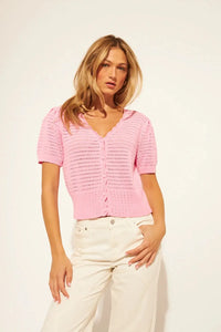John + Jenn - Wesley - Knit Top in Bubble Gum