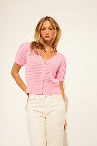 John + Jenn - Wesley - Knit Top in Bubble Gum