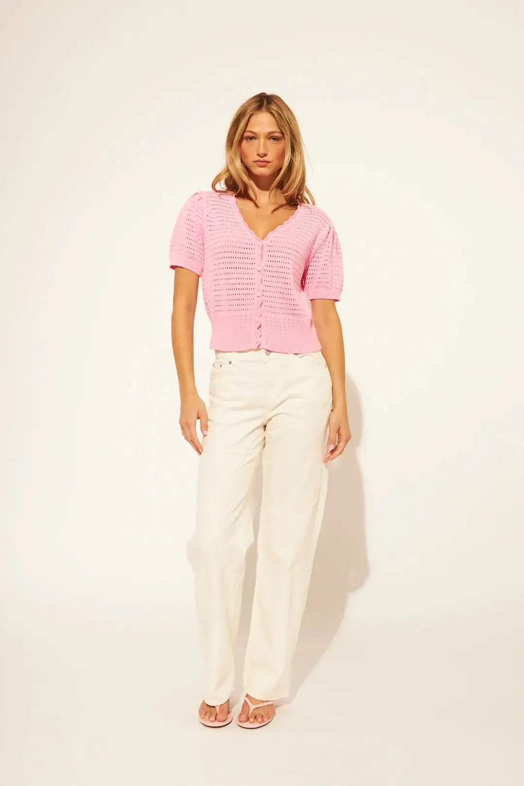 John + Jenn - Wesley - Knit Top in Bubble Gum
