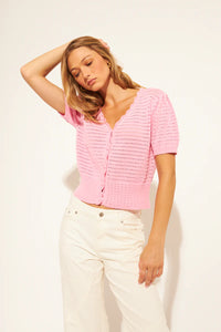 John + Jenn - Wesley - Knit Top in Bubble Gum