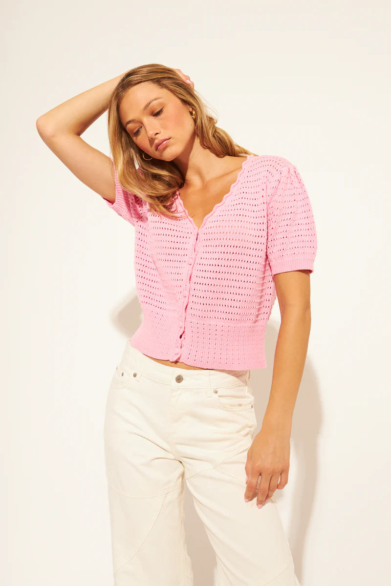 John + Jenn - Wesley - Knit Top in Bubble Gum