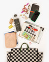 Clare V. - Petit Summer Simple Tote - Black/Cream Crochet Checker