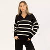 Lyla & Luxe - Bella Pullover in Black/White Stripe