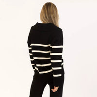 Lyla & Luxe - Bella Pullover in Black/White Stripe