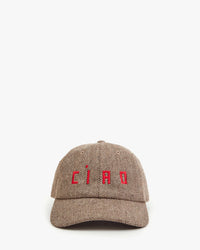 Clare V. - Wool Baseball Hat in Embroidered Ciao Taupe