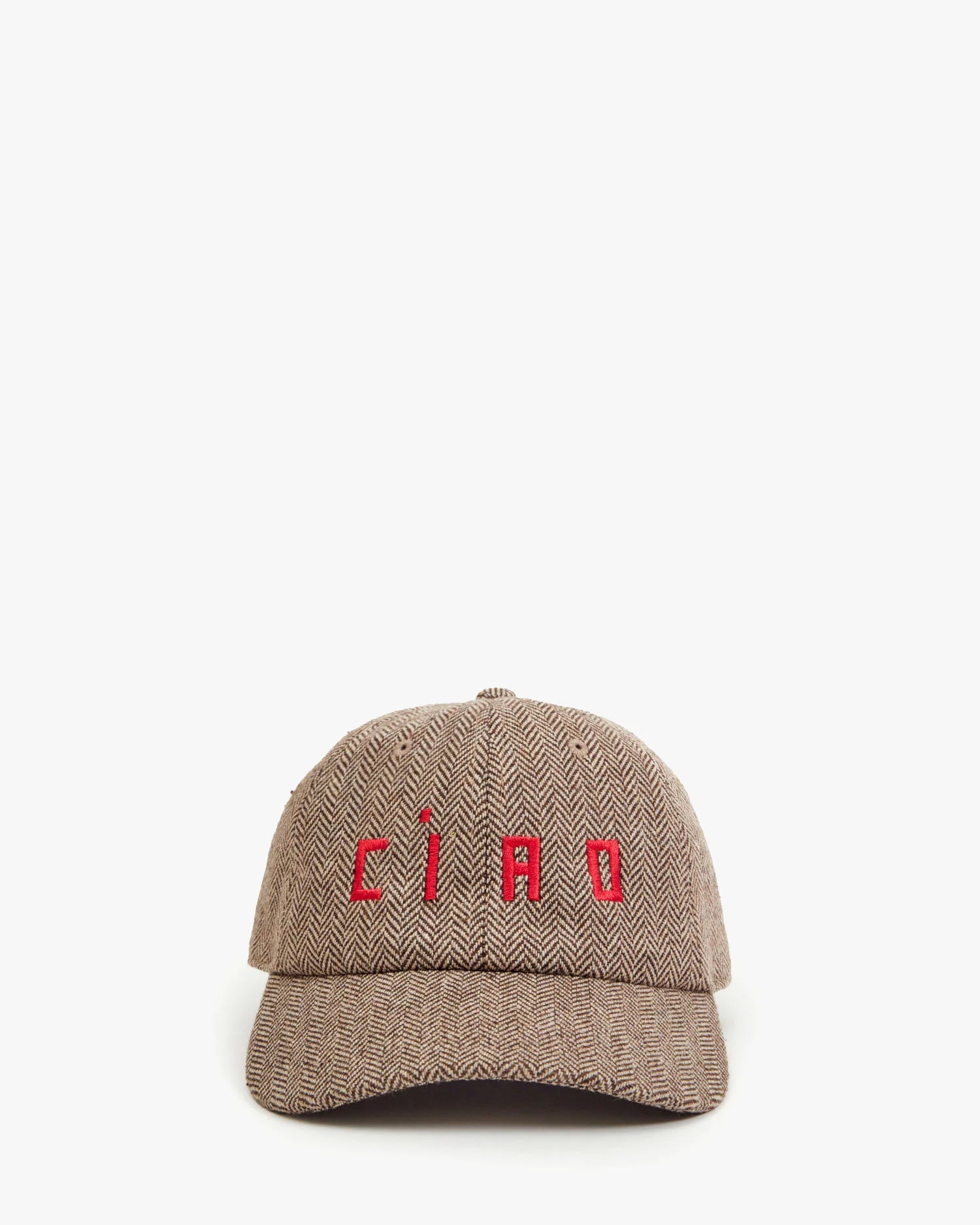 Clare V. - Wool Baseball Hat in Embroidered Ciao Taupe