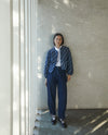 YERSE - Jacquard Short Jacket in Indigo