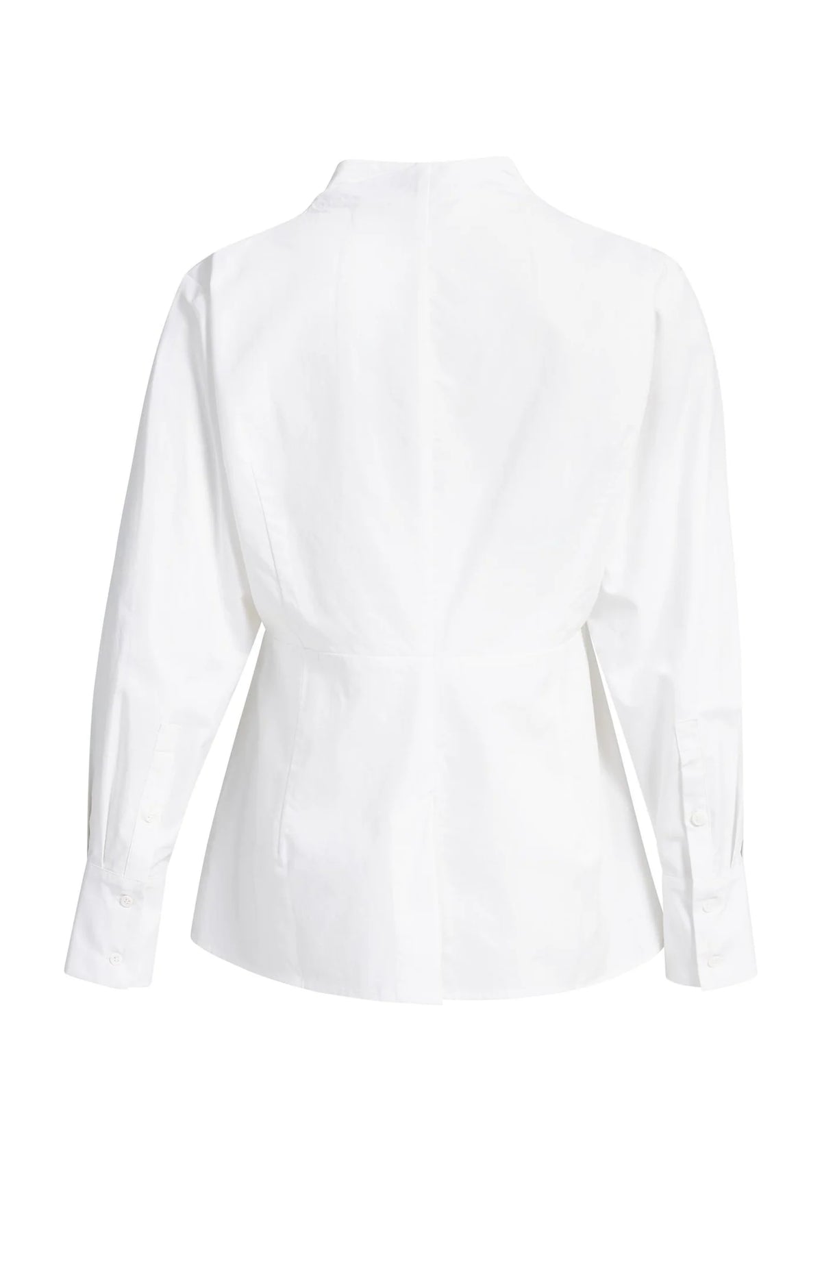 YAYA - A-Line Blouse with Stand Collar in Pure White