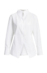 YAYA - A-Line Blouse with Stand Collar in Pure White