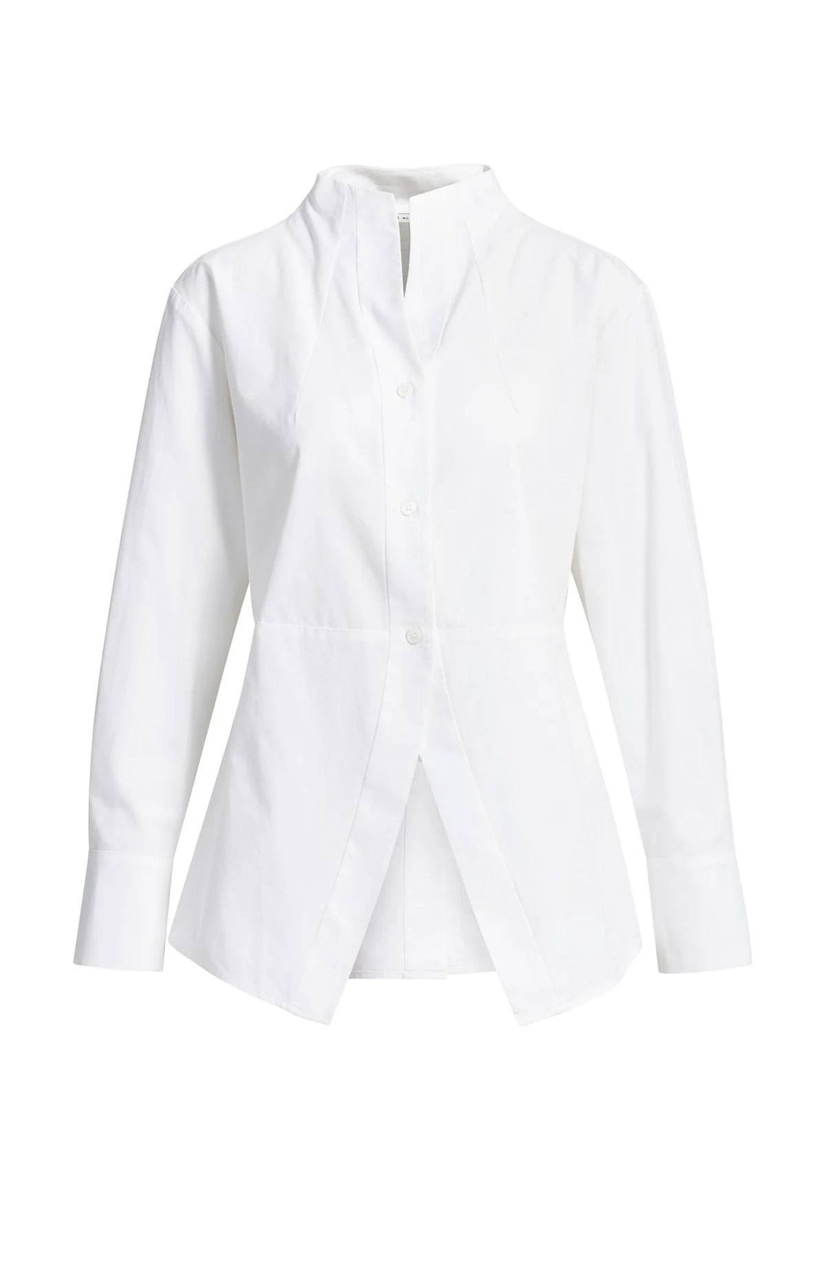 YAYA - A-Line Blouse with Stand Collar in Pure White