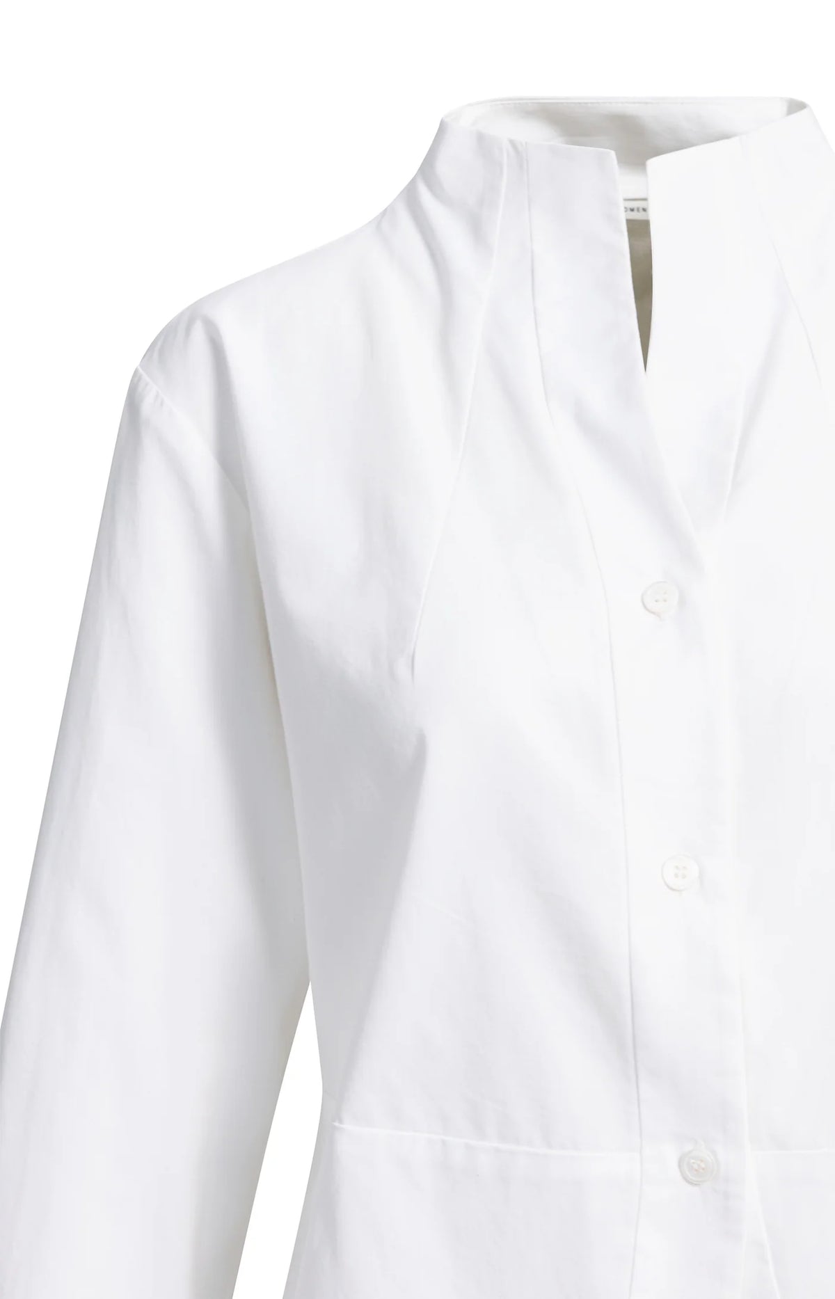 YAYA - A-Line Blouse with Stand Collar in Pure White
