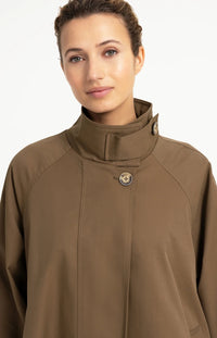 YAYA - Woven A-Line Trenchcoat Jacket - Teak Brown
