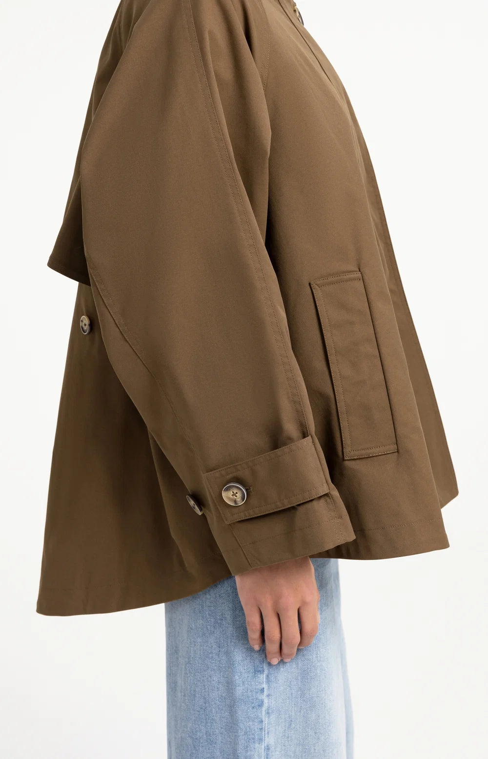 YAYA - Woven A-Line Trenchcoat Jacket - Teak Brown
